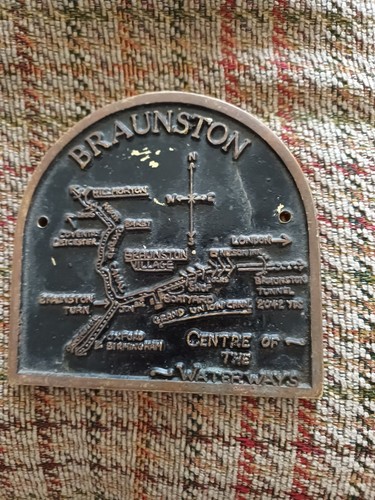 Cast iron brass plaque - cast,