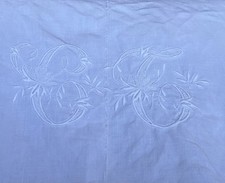Antique French Fine White Linen Sheet Mono CC 225 x 370cm Centre Seam