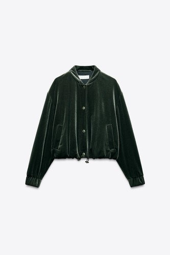 Zara dark green velvet - , bomber