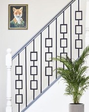 Set of 2 "Langford" and "Enfield" Matte Black Steel Stair Spindles ONLY