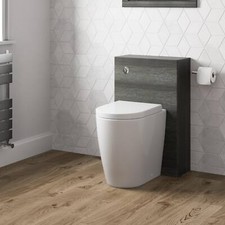 Charcoal Grey Concealed Cistern Unit With Bordeaux Toilet 500x215mm Single Flush