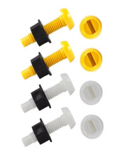4 Vehicle Number Reg Plate Screws Bolts and Nuts Yellow White Fixing Kit