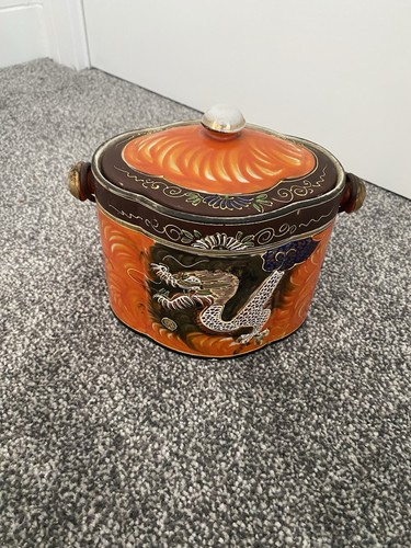 Samurai china biscuit barrel - china,