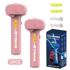2X Pink Lasso String Shooter Loop Toy Handheld Zip Rope Launcher Propeller NEW