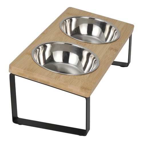 Double pet dog cat bowls - cat, on