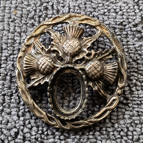 Round thistle brooch - round,