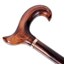 Gents Handcrafted Derby Handle Wooden Walking Stick Cane Mens Ladies 37" UK