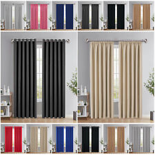 Thermal Blackout Curtains Ready Made Eyelet Ring Top or Pencil Pleat + Tie Backs