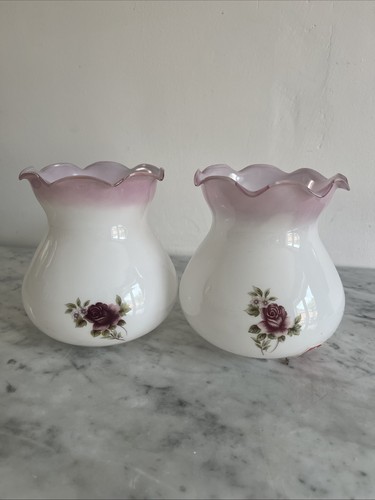 Vintage glass rose - 2x,