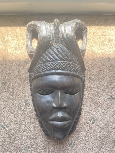 Vintage wooden african mask - wooden,