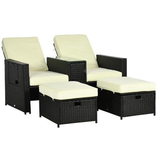 5pc rattan lounger - lounger,, outdoor