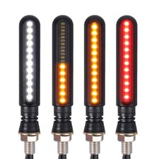 4x 24-LED Sequential Flowing Motorcycle Turn Signal Indicator Lights DRL Brake