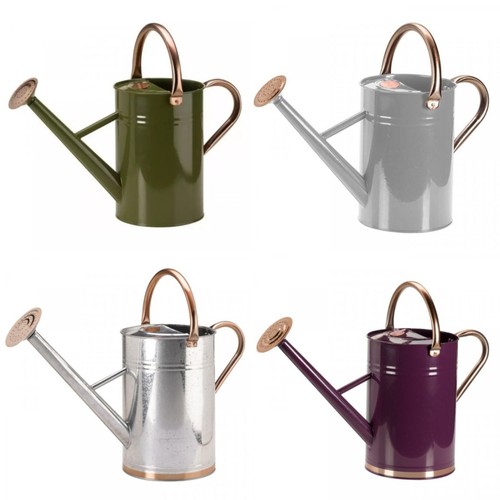 Galvanised metal watering can - galvanised,