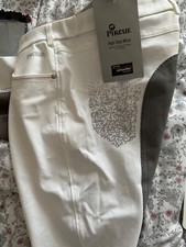 Pikeur Kaskaja Kontrast by Schoeller, Ladies breeches 32L GB BNWT white/contrast