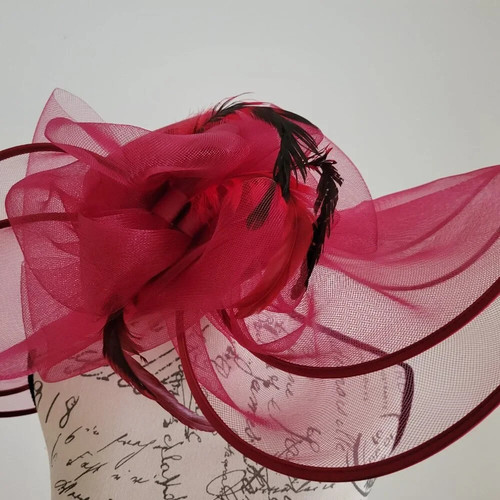 Paris magenta fascinator - magenta,