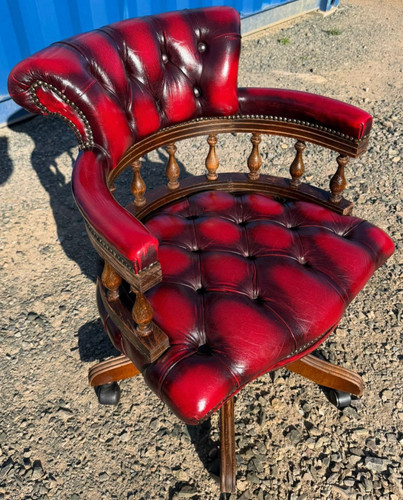 Oxblood leather swivel - leather,