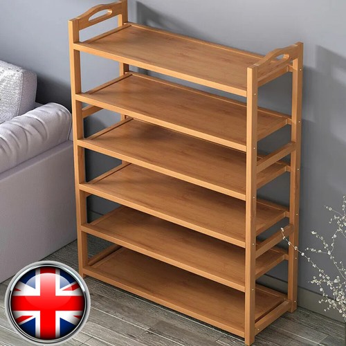 Tier wooden shoe rack tall - 6,