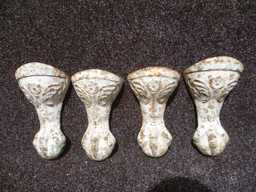 Antique set four heavy cast - four,