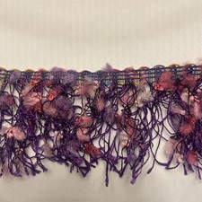 Purple multicoloured 'VV Rouleaux' Tassel 60mm Fringe Trim 2 metres long NEW 