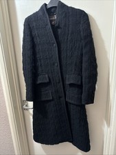 Moloh Ladies Black Wool Long Length Coat Size 8 Great Condition