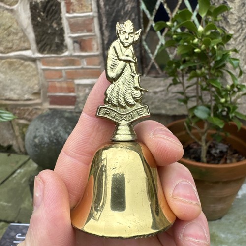 Vintage brass small bell table - small,