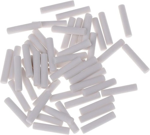 50pcs white cylinder eraser - white,