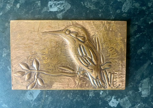 Vintage embossed kingfisher - vintage,