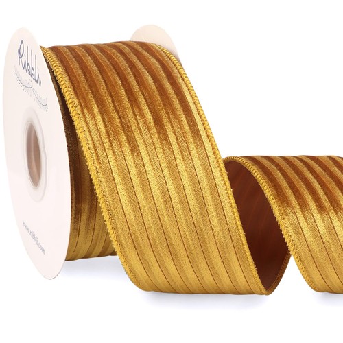 Glossy gold velvet wired - glossy,