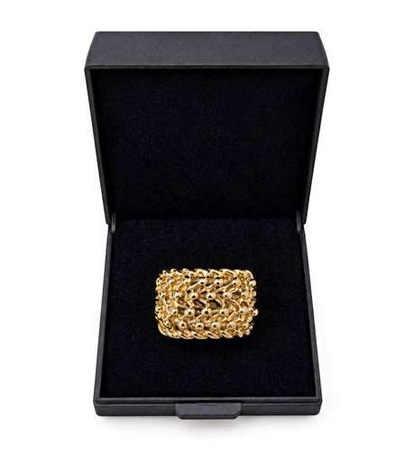 9ct gold row keeper ring - row,