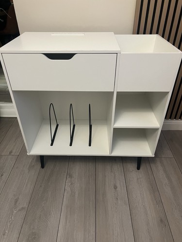 White record storage cabinet - record,