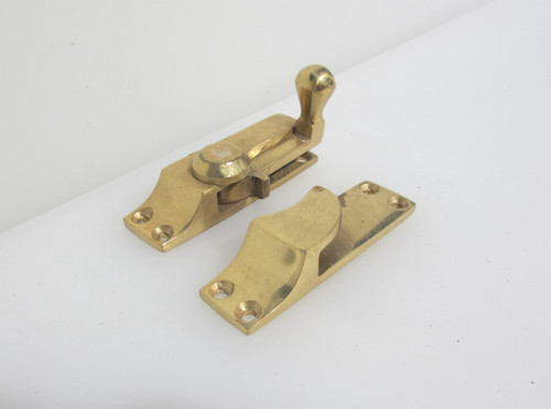 Brass sash window latch lock - window,