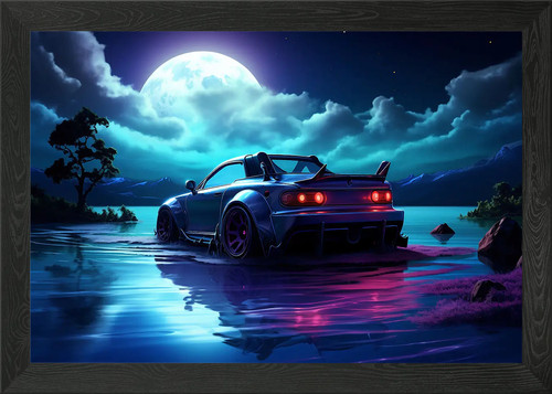 Jdm car honda beat framed - honda, wall