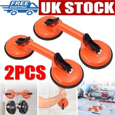 Pack of 2 Dual Suction Cup Pad Lifter Heavy Duty Sucker Plate Glass Tile Mirror