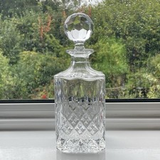 Antique 19thC Glass Decanter With Crystal Cut Decoration 26cm High