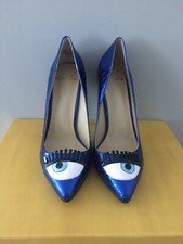 Kandee Eye Spy Ladies Blue Metallic shoes Size 39 BNIB