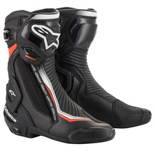 Alpinestars SMX Plus V2 Motorcycle Motorbike Boots Black White Red Fluo