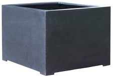 Primrose Titanic Black Poly-Terrazzo Cube Planter 100cm