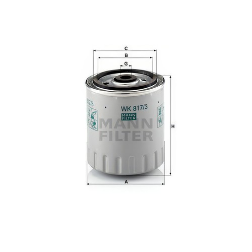 Mann wk817 fuel filter fits - wk817/3x,