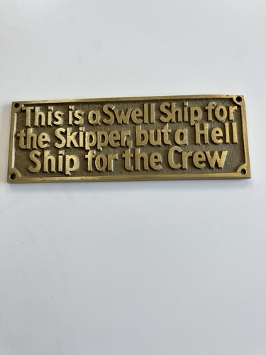 Vintage brass nautical - nautical, plaque