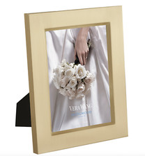 VERA WANG SATIN GOLD PLATED 5"x 7" WEDDING PHOTO FRAME 40003666 NEW NIB