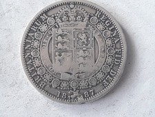 SILVER HALF CROWN 1887   Victoria 2nd portrait  KEY DATE  JUBILEE