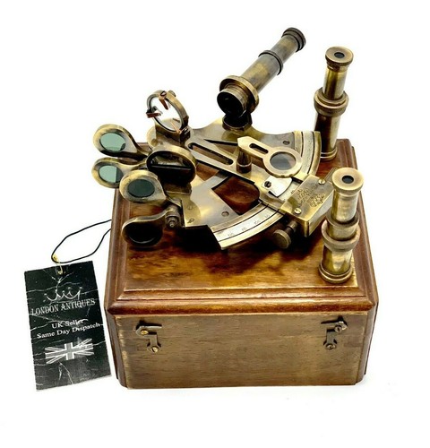 Antique brass pocket sextant - antique,