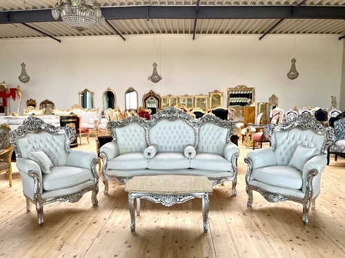 Sofa set white french louis - set,