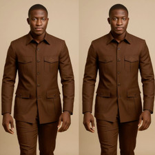Brown Men's Suits Safari