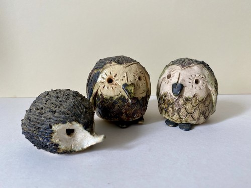 Handmade pottery animals owls - handmade,
