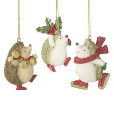 Set of Three Festive Hedgehog