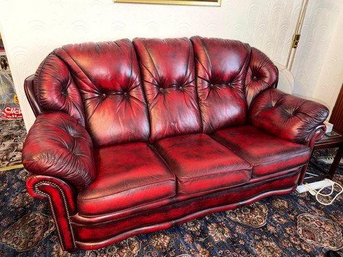 Vintage oxblood red leather - red, 3