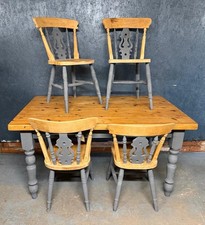 Vintage Pine Table And  Four