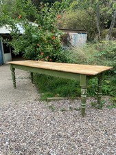 Early 20th Century Original Large Pine Farmhouse Table