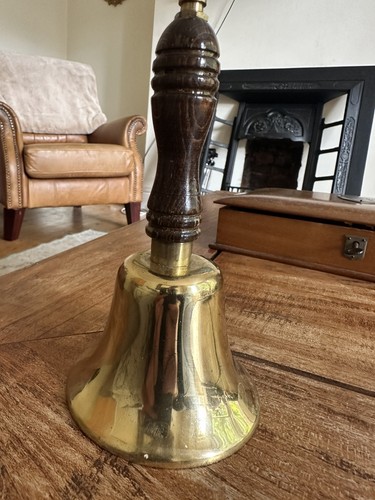 Brass bell wooden handle hand - bell,